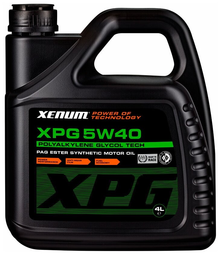 фото Масло моторное Xenum XPG 5W-40 полиалкиленгликолевое с добавлением эстеров (4л) XNM-XPG-5W40-4L