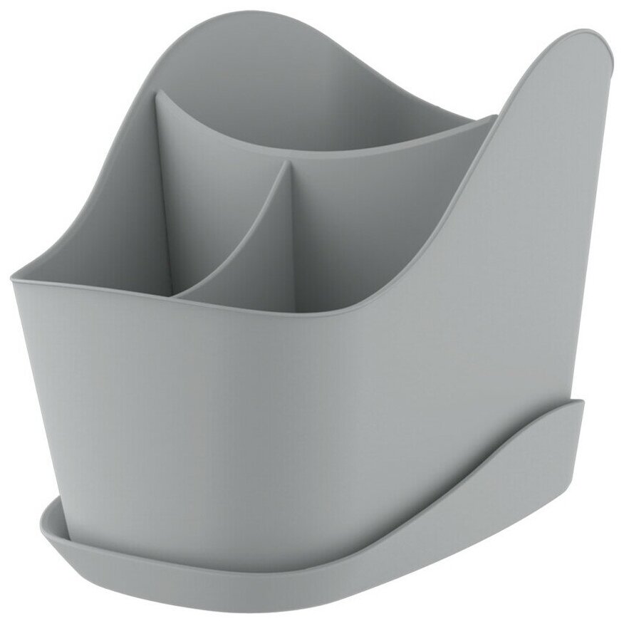 Сушилка для столовых приборов 126x137x203 мм, пластик, цвет серый. Универсальная подставка поможет организовать компактное и аккуратное хранение, подд