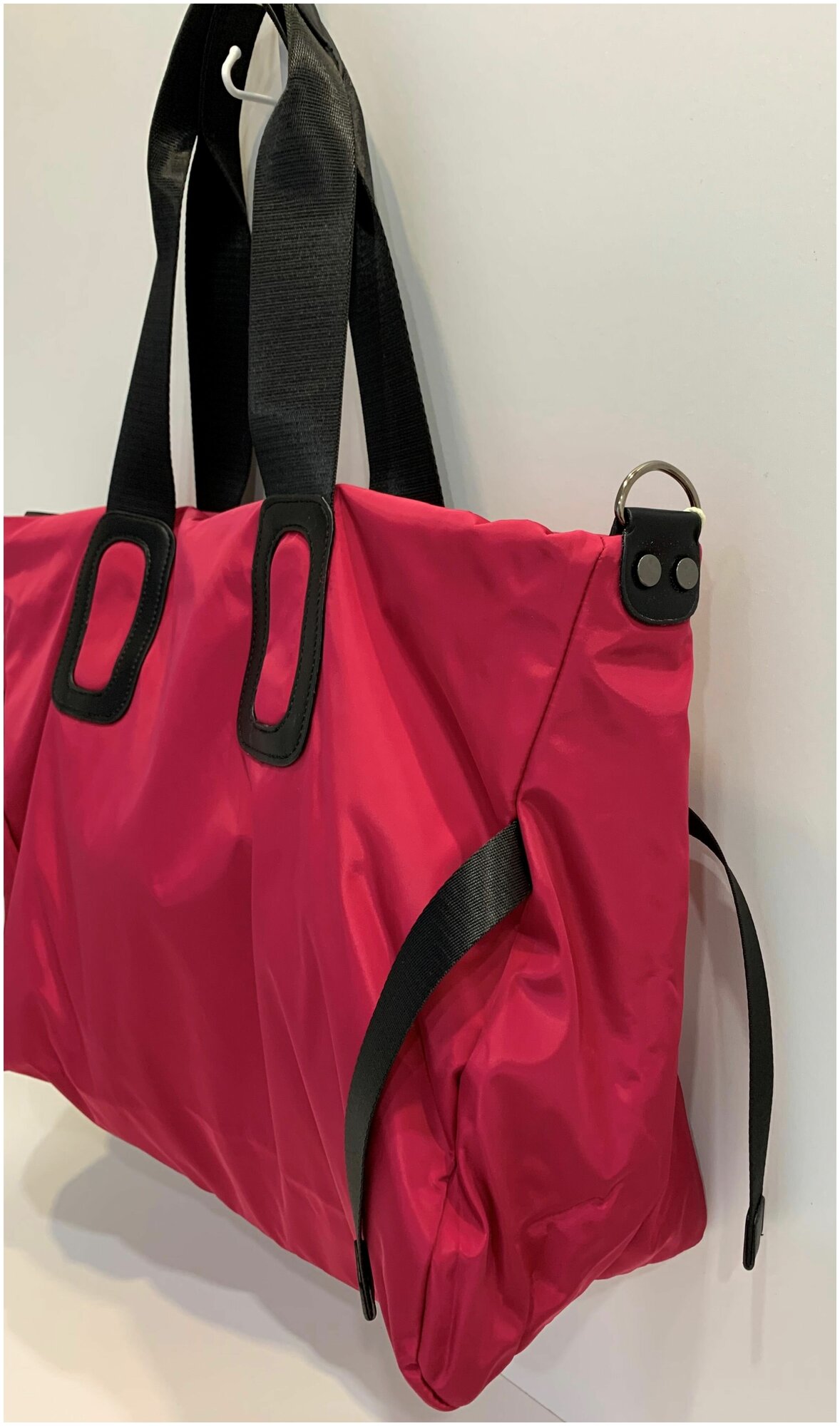 Женская сумка/ Тканевая сумка/Вместительная сумка на плечо/Цвет фуксия - фотография № 5