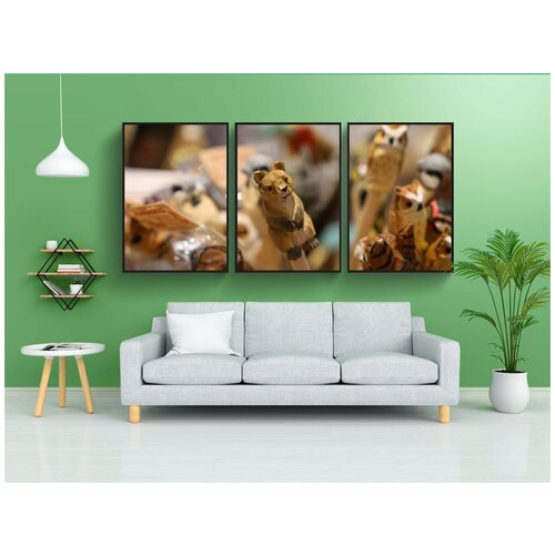 фото Набор модулных постеров для интерьера "нести, сова, животные" 60x90 см. в тубусе, без рамки lotsprints