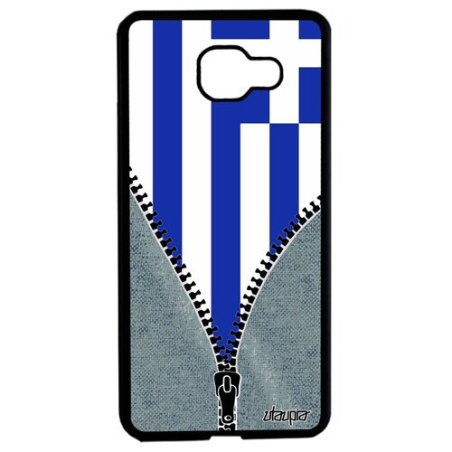 фото Защитный чехол для // samsung galaxy a5 2016 // "флаг греции на молнии" стиль государственный, utaupia, серый