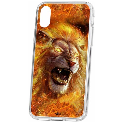 фото Чехол для apple iphone xs / x kruche print лев / чехол для apple iphone / чехол с рисунком / чехол с принтом / чехол для айфон / бампер на айфон / чехол накладка для iphone / противоударная накладка для iphone / защита для iphone / защита на айфон / cиликоновый чехол для iphone / пластиковый чехол на iphone / защитный чехол для iphone кruче