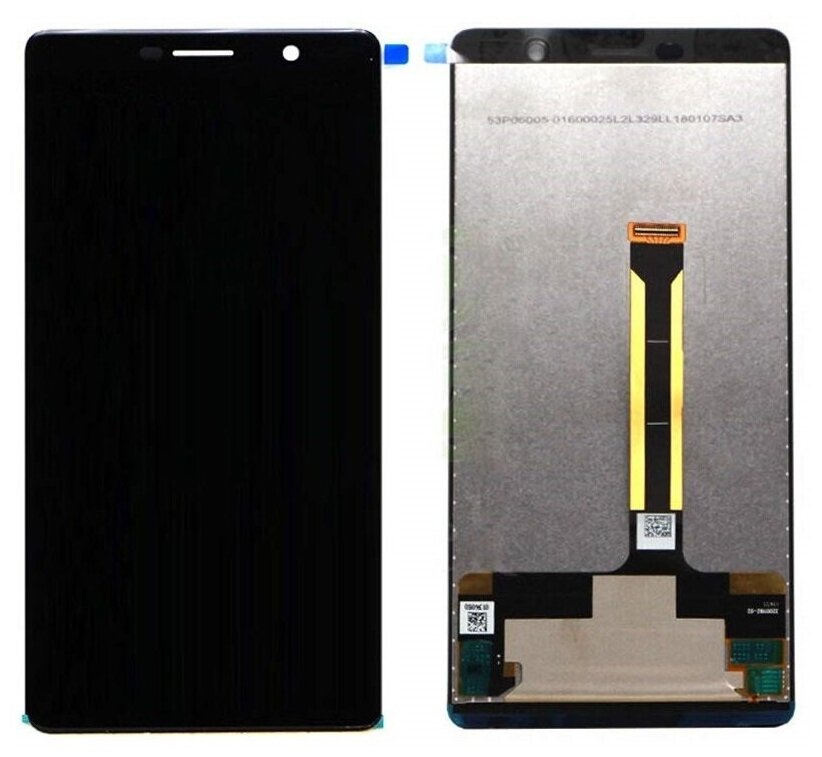 Дисплей (экран) в сборе с тачскрином для Nokia 7 Plus (черный)