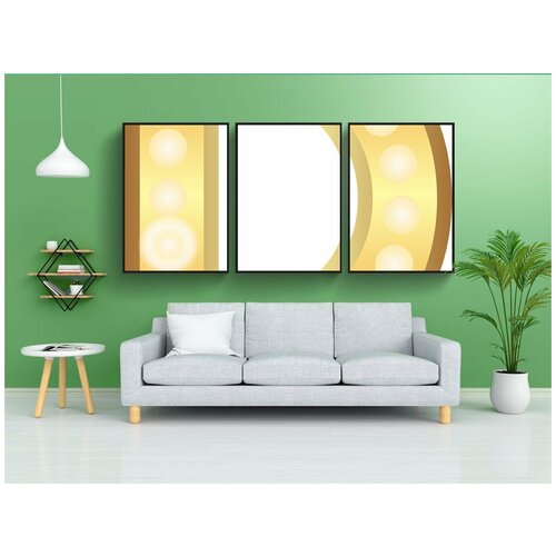 фото Набор модулных постеров для интерьера "d, гламур, золото" 60x90 см. в тубусе, без рамки lotsprints