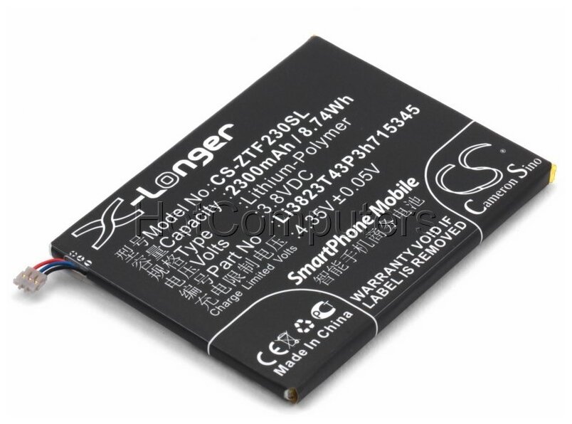 Аккумулятор CameronSino CS-ZTF230SL для телефона ZTE Grand S Flex (Li3823T43P3H715345) 2300mAh