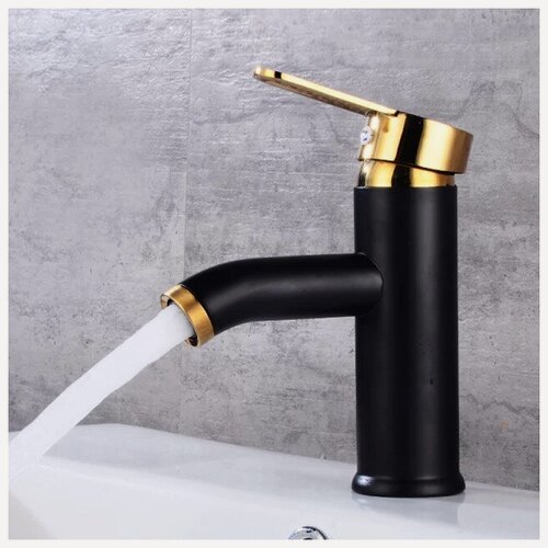 Изображение товара Смеситель для раковины черный/золото REEF RF7088