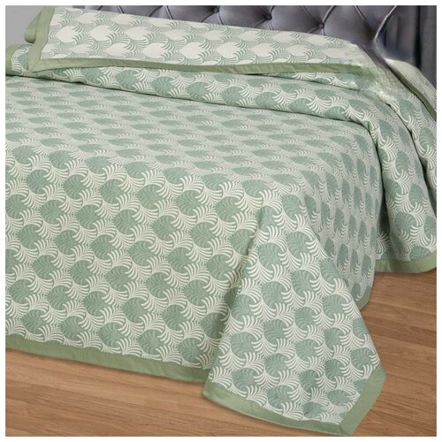 Покрывало 180х235 жаккард Сара зеленая