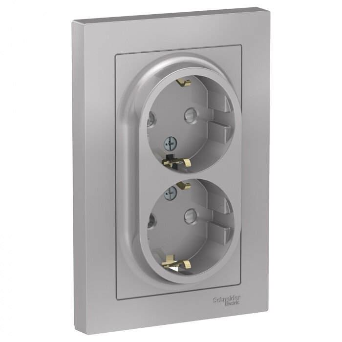 Розетка двойная с/з, с/шт Schneider Electric - фото №1