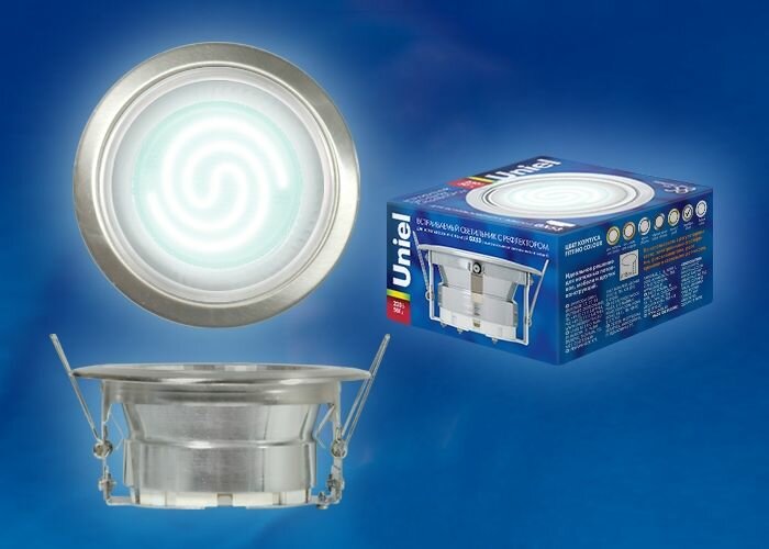 фото Встраиваемый светильник GX53/H-2R Uniel SILVER