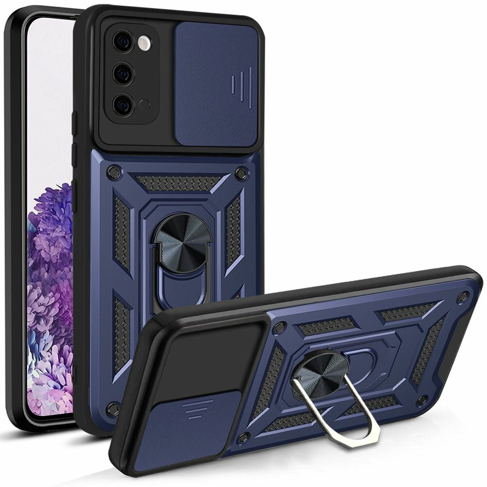 Чехол с кольцом Bumper Case для Samsung Galaxy S20 (синий)