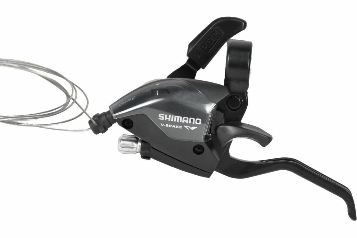 Шифтер/ручка тормоза SHIMANO ST-EF51-AL2A левая 3-пер трос 1750мм для V-brake черная VZ236019