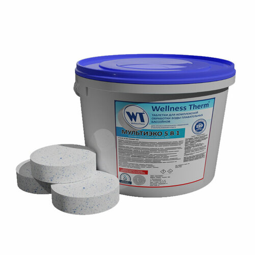 Wellness Therm Таблетки для бассейна мультиэко 5 В 1 5 кг/200 г для комплексной обработки воды в бассейне 877413