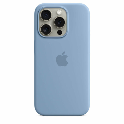 Чехол Apple iPhone 15 Pro Silicone Case with MagSafe Winter Blue чехол apple iphone 14 pro silicone case with magsafe midnight темноя ночь eac