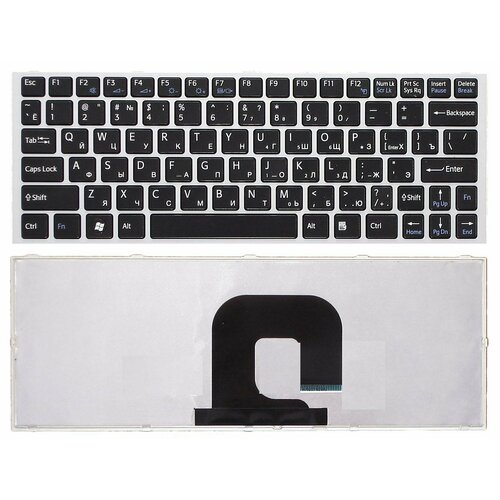 Клавиатура для ноутбука Sony Vaio VPC-YA VPC-YB черная с серебристой рамкой блок питания для ноутбука sony vaio vpcyb2l1r b 19 5v 60w 3 3a dc 6 5 x 4 4 мм штекер