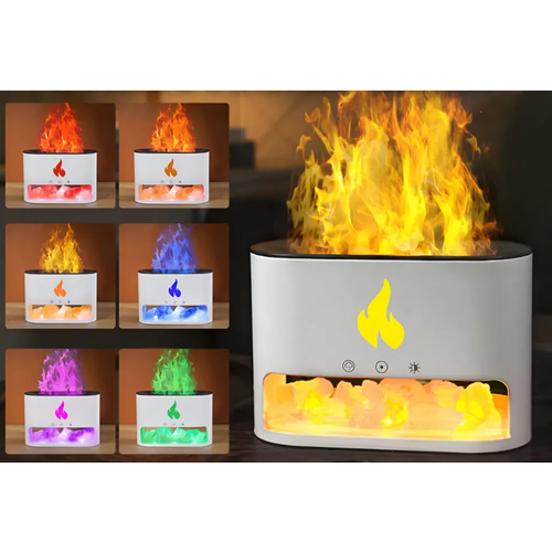 Увлажнитель воздуха с гималайской солью аромадиффузер с эффектом пламени белый 165000₽