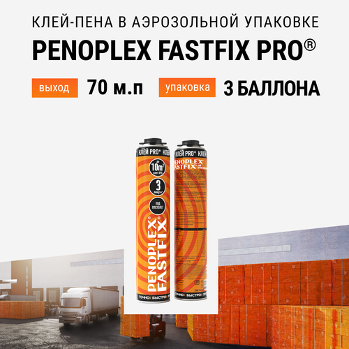 Профессиональная клей-пена пеноплэкс FASTFIX PRO - 3 шт