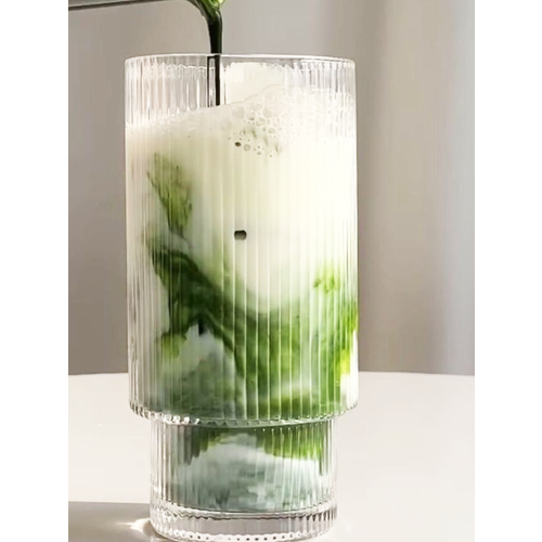 Стеклянный Стакан в скандинавском стиле Хюгге с вертикальной полоской 350 мл цена за 2 шт 1699₽