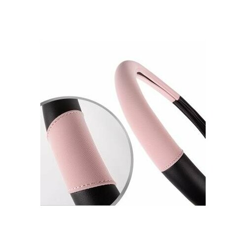 Оплетка руля M d37-39 см иск кожа с тиснением черн-розовая DSV R99304 1253₽