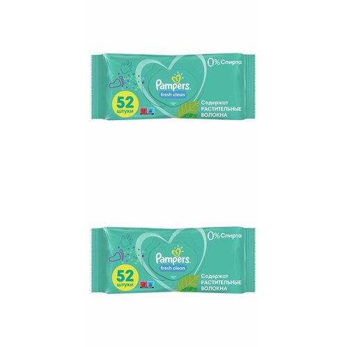 фото Pampers салфетки влажные детские fresh clean, 52 шт, 2 уп