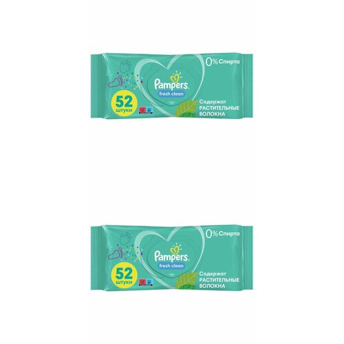 Pampers Салфетки влажные детские Fresh Clean, 52 шт, 2 уп