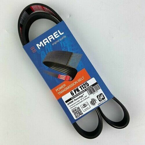 Ремень генератора 6PK1125 ВАЗ 2110-2112, Приора с ГУР и кондиционером MAREL