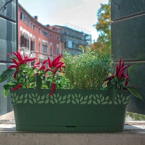 Балконный ящик пластиковый Opera зеленый 50 х 18 х 17 см 95 л 1719₽