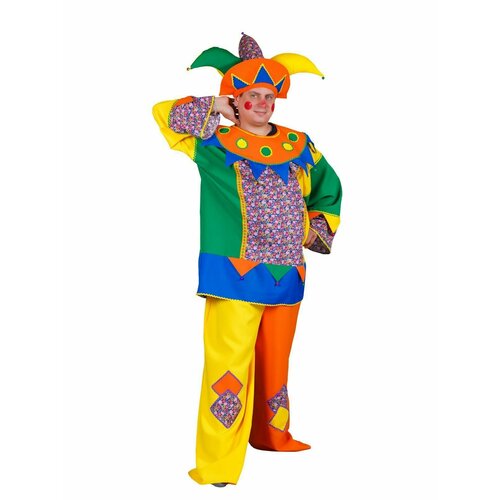 Карнавальный костюм взрослый Скоморох Петрушка костюм скоморох петрушка взрослый элит классик 50