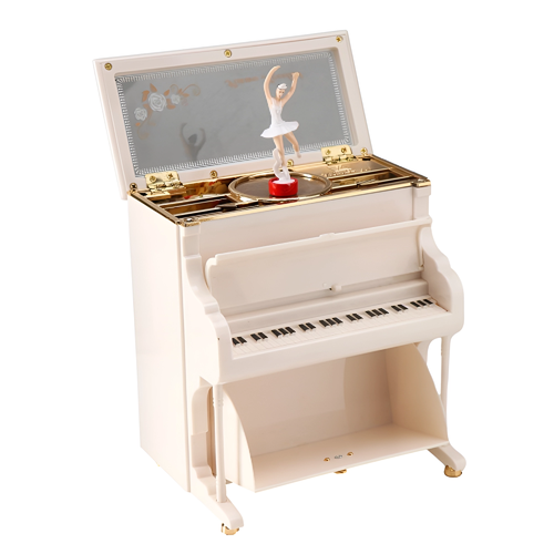 Музыкальная заводная шкатулка Пианино с балериной для украшений и резинок 11 х 15,5 х 16,2 см, YL2027