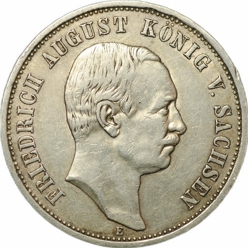 Монета 3 марки 1908 E Саксония Германия