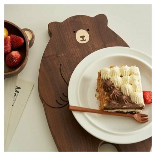 Подставка под горячее, DAENERO, доска медведь, 20*14 см, деревянная, под чайник, посуда для кухни