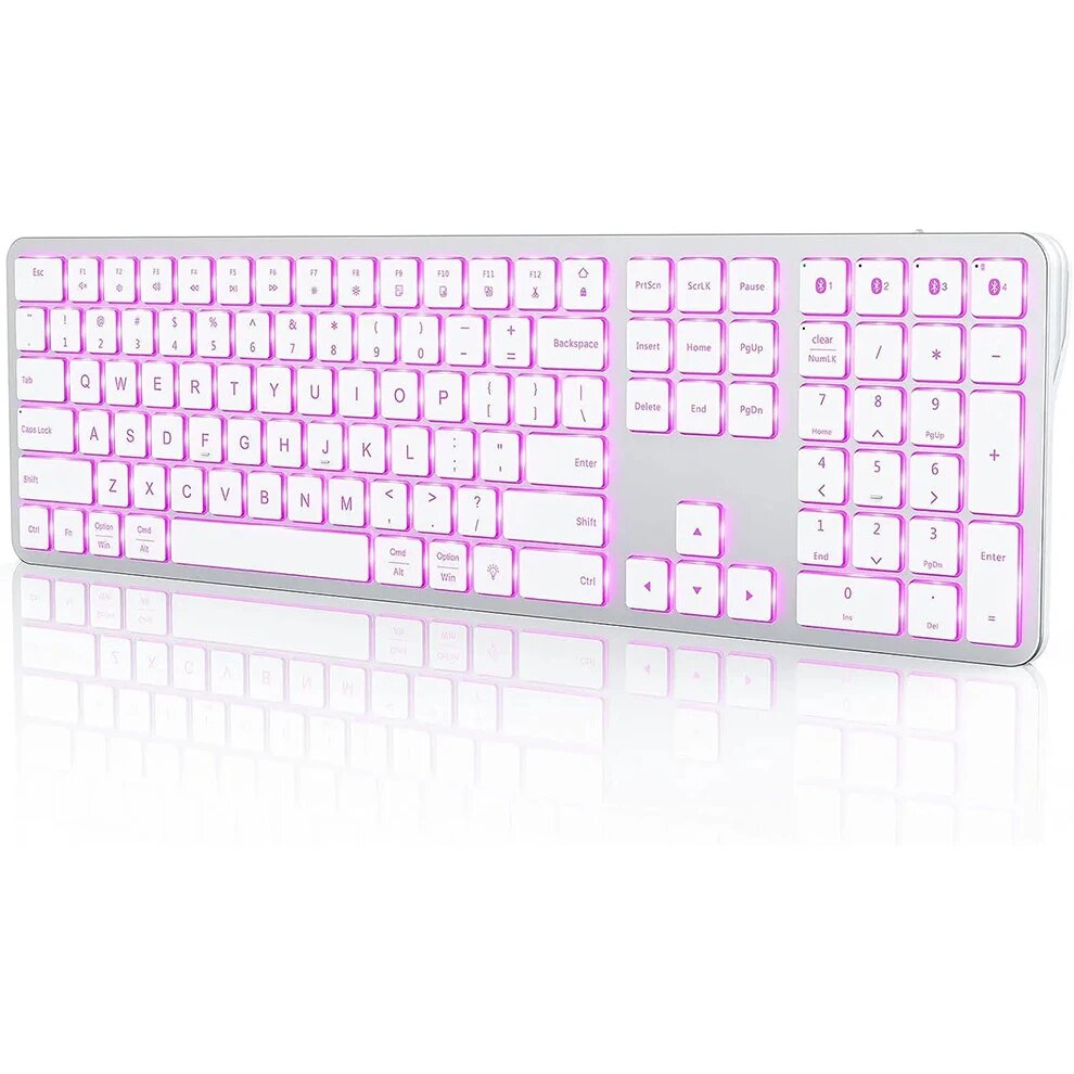RGB Беспроводная Эмкостная Клавиатура 104 клавиш, white, Russian