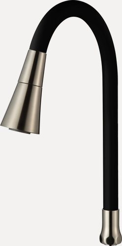 Изображение товара Гибкий силиконовый излив с 2-х позиционным аэратором FRAP W24 черный/сатин, резьба 3/4