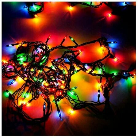 Гирлянда мультиколор 7 метров 100 LED свечение мульти 8 режимов 220 В