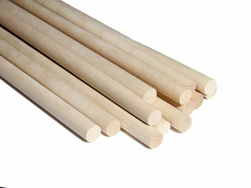 Комплект круглая заготовка, береза. Диаметр 11 мм, длина 50 см, 10 шт