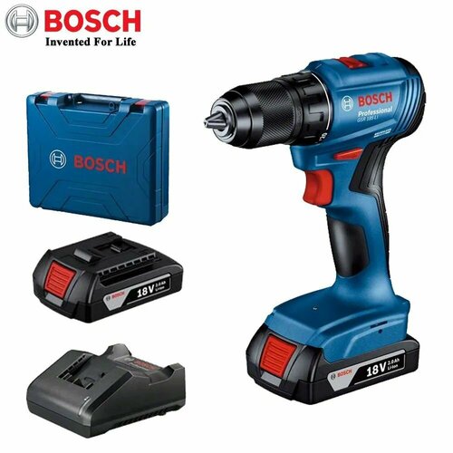 Шуруповерт Bosch GSR 185-LI 18В 2 аккумулятора x 2 Ah ЗУ кейс 06019K3081 19895₽