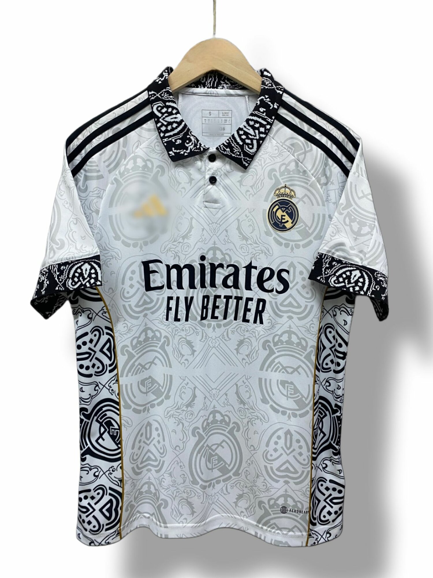 Футболка Реал Мадрид (поло), размер XL, белый, черный — фото 1