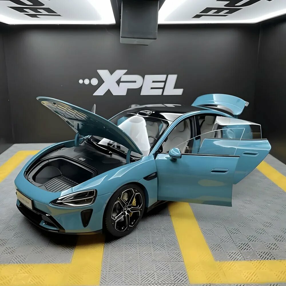 Изображение Модель Xiaomi SU7 из сплава 1:24, темно-синий