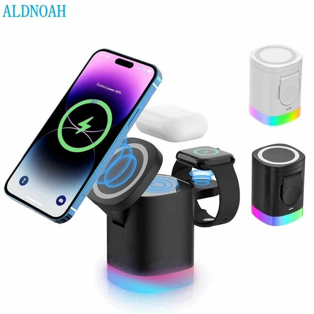 Беспроводное зарядное устройство "T15", 15Вт, 3 в 1, защита от перенапряжения