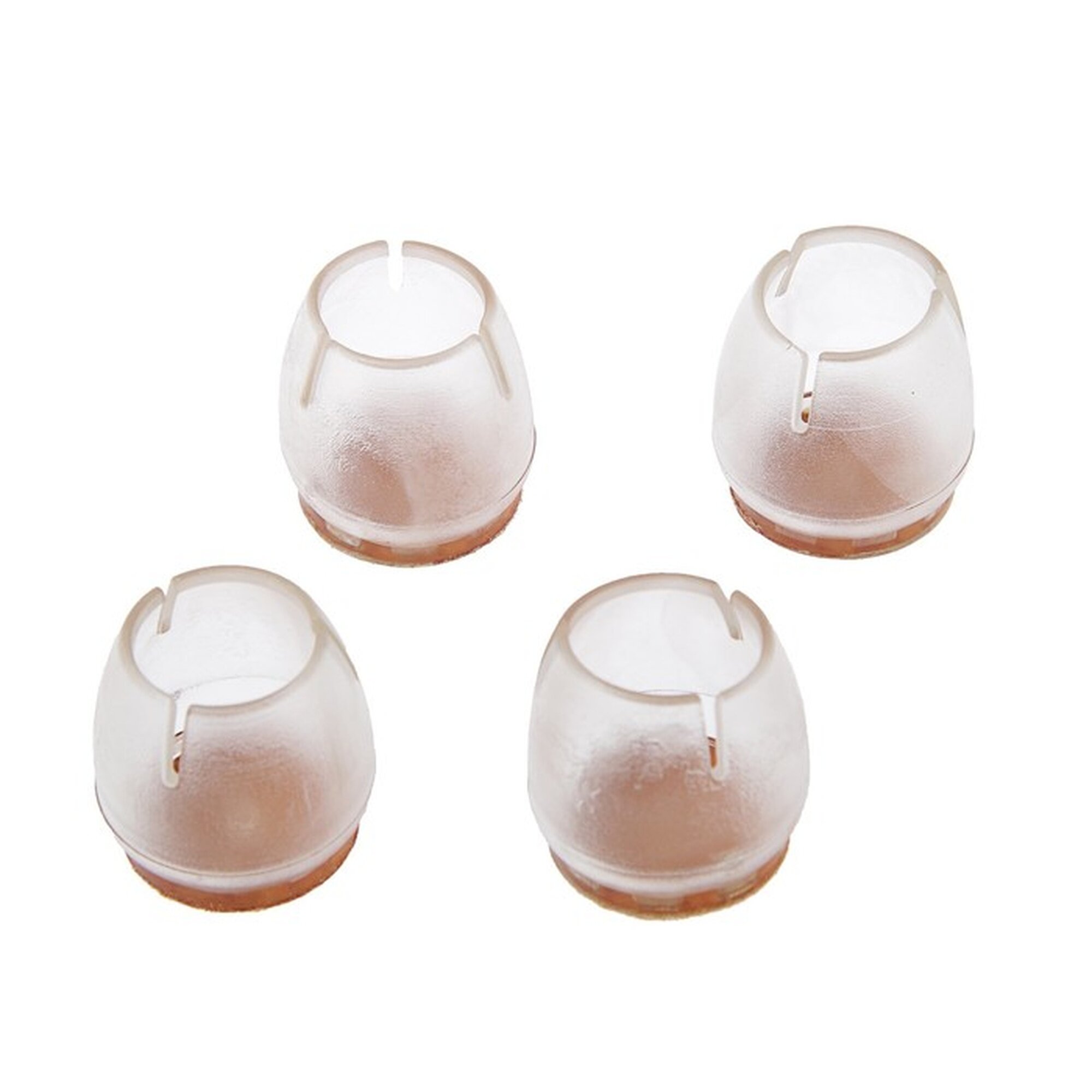 Мебельная накладка Тундра круглая прозрачная матовая резина/фетр 4шт