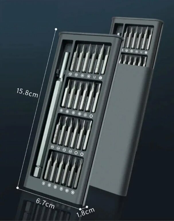 Набор отверток для точных работ с набором бит 24в1 в пластиковом кейсе