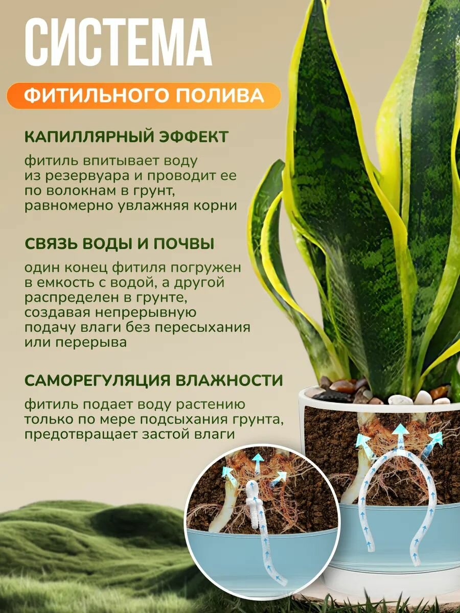 Мега набор сменных фитилей для растений, для автополива, 100 шт — фото 1