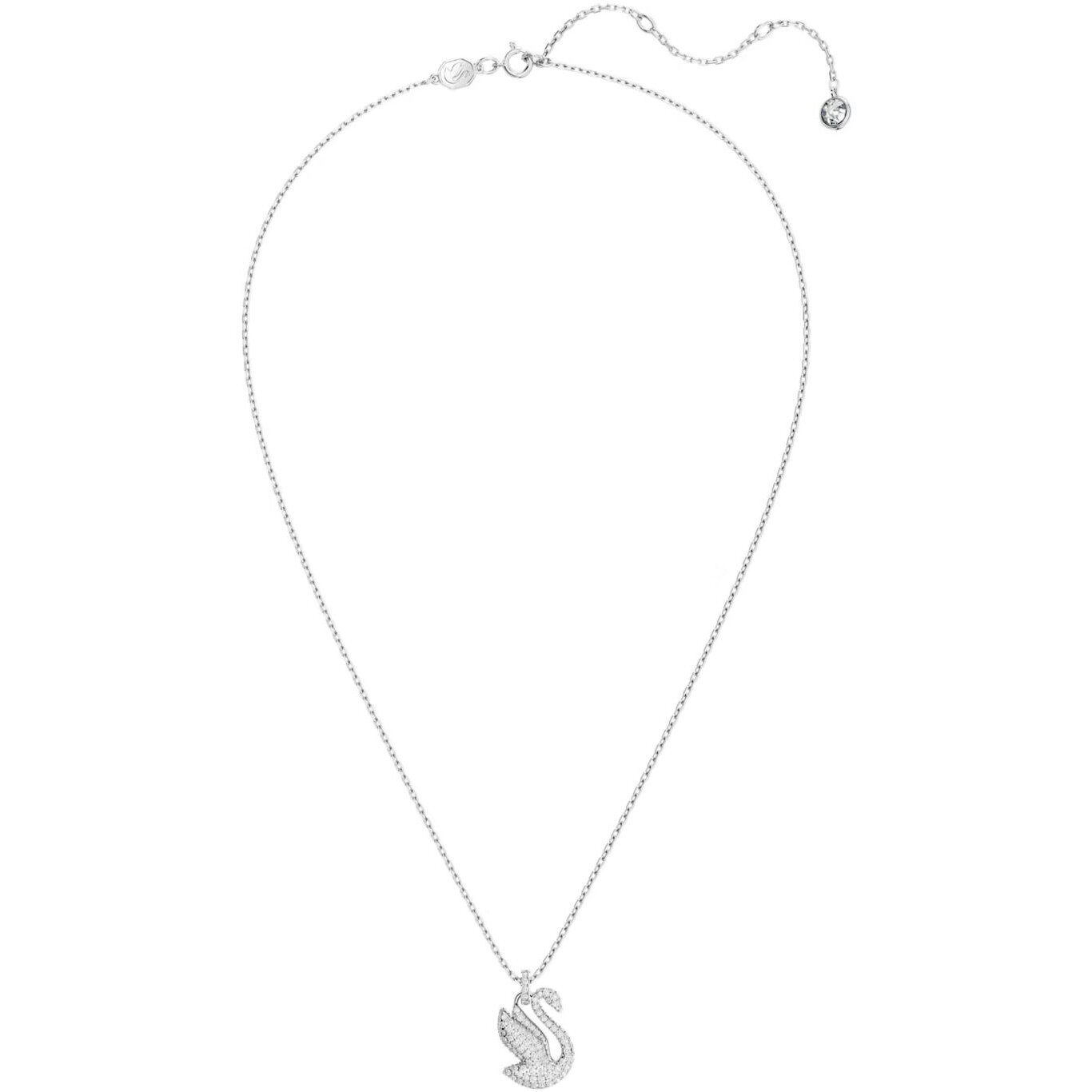 Колье SWAROVSKI, кристаллы Swarovski, длина 45 см, бесцветный, серебряный — фото 1