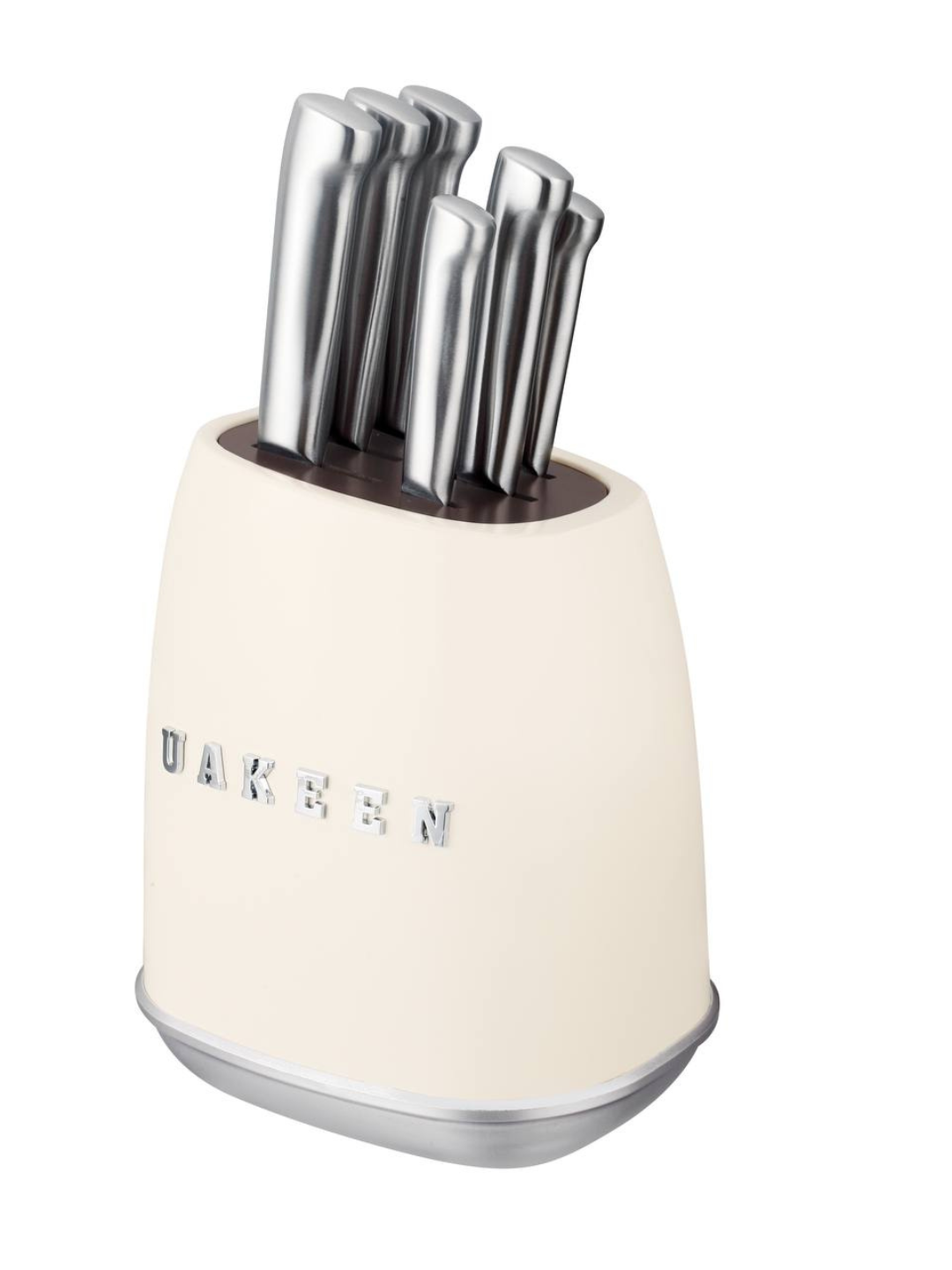 Ножи кухонные Uakeen из нержавеющей стали на подставке для кухни в наборе 6 ножей