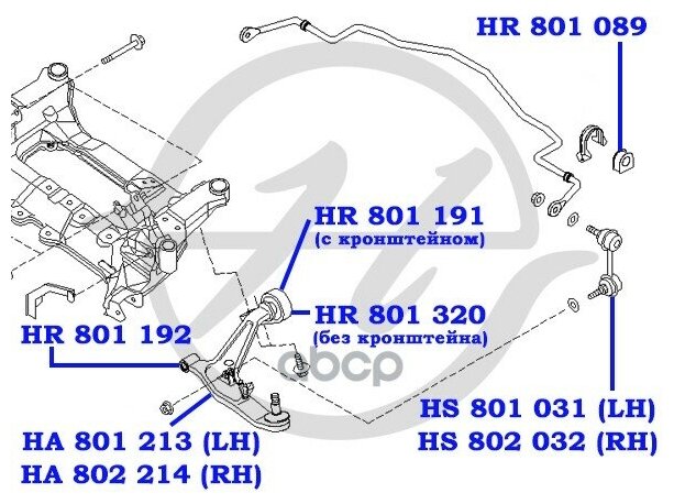 Рычаг Передней Подвески, Правый. X-Trail (T30) Hanse арт. HA802214