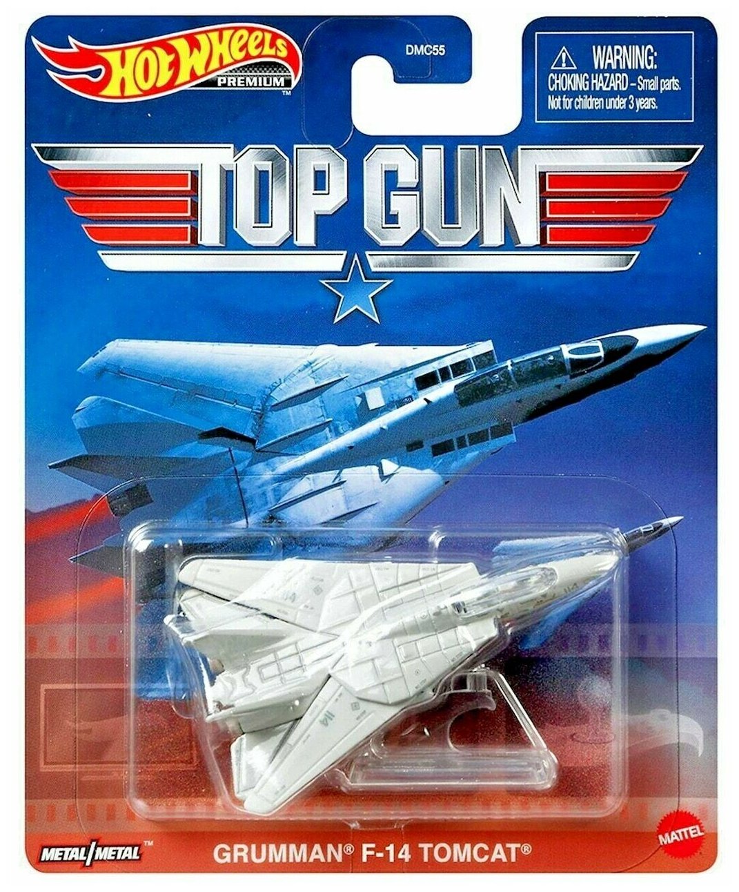 Машинка Hot Wheels PREMIUM Тематическая премиальная TOP GUN GRUMMAN F-14 TOMCAT DMC55/GRL62