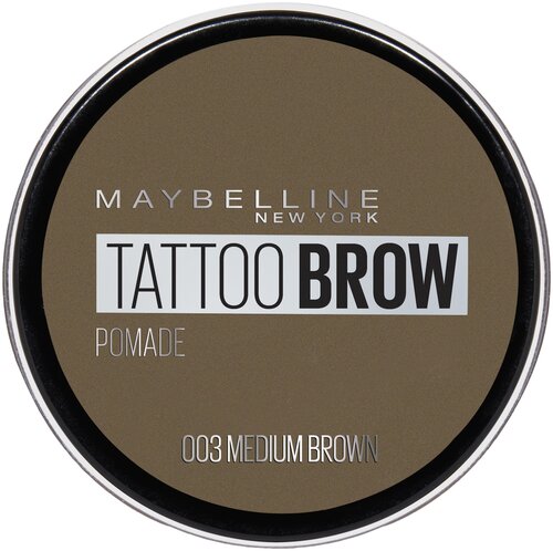 Maybelline New York Стойкая помада для бровей Tattoo Brow Pomade, 3.5 г, 03, коричневый