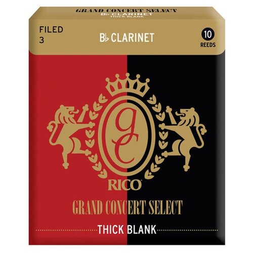 RICO Grand Concert Bb Clarinet THICK BLANK 3,5x10 (RGT10BCL350) Трости для кларнета Bb-3.5, (10шт) трости для кларнета bb daddario woodwinds rico dcr10355