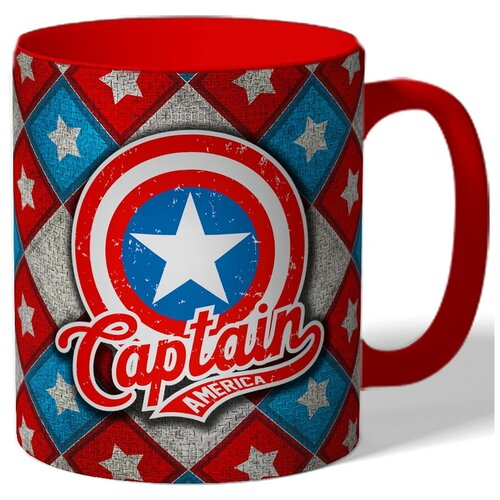 фото Кружка цветная с рисунком капитан америка drabs