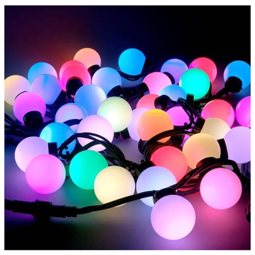 фото Электрогирлянда светодиодная новогодняя на елку шарики, 20 небольших ламп, 4 м qvatra
