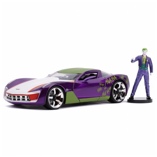 Машина Jada 1:24 Голливудские тачки Chevy Corvette Stingray Concept 2009 +фигурка Джокера 31199